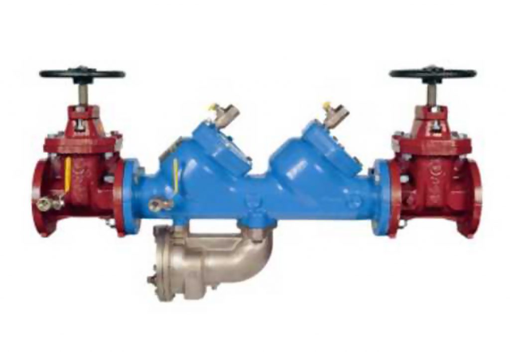 Reduced-pressure backflow preventer installation on a commercial water main