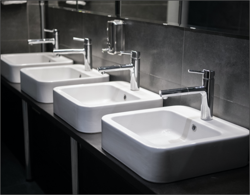 Commercial washroom sinks